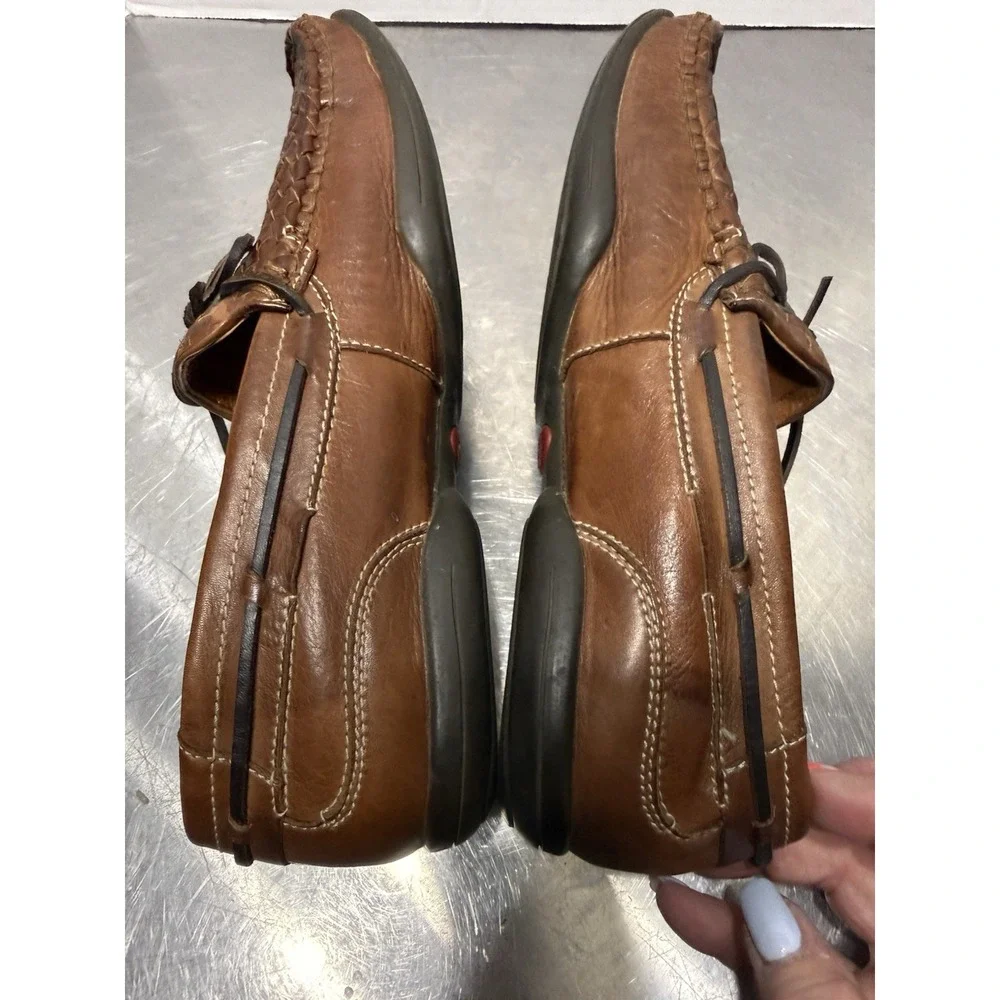 Pikolinos Men's Woven Leather Driving Loafers Brown EU 44 US 11 Moc Toe Spain
